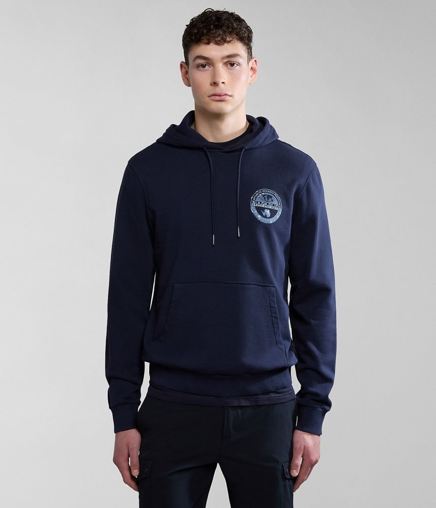 Napapijri Bollo Summer Hoodie Hoodie Heren Donkerblauw | DKQCRVX-98
