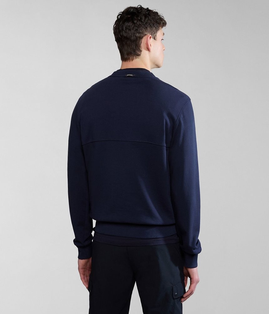 Napapijri Bollo Summer Sweatshirt Sweatshirts Heren Donkerblauw | AOJPZTW-65