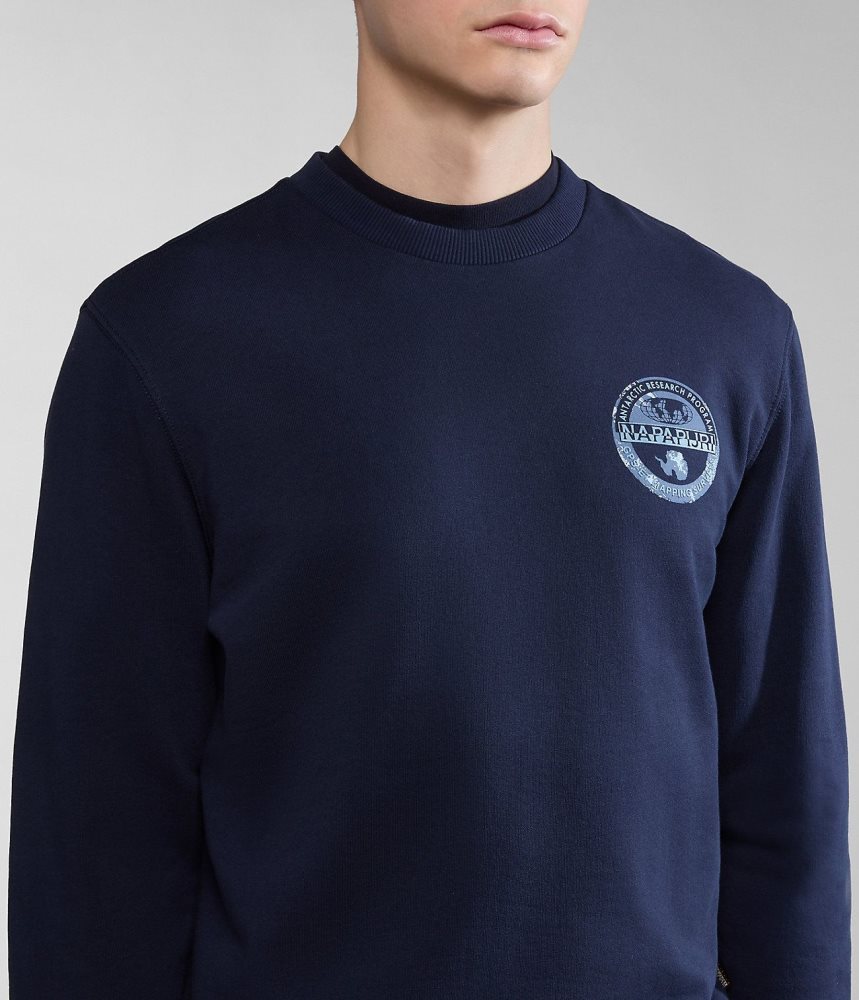 Napapijri Bollo Summer Sweatshirt Sweatshirts Heren Donkerblauw | AOJPZTW-65