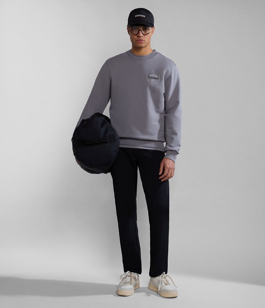 Napapijri Bollo Summer Sweatshirt Sweatshirts Heren Grijs | QGNPHCD-84