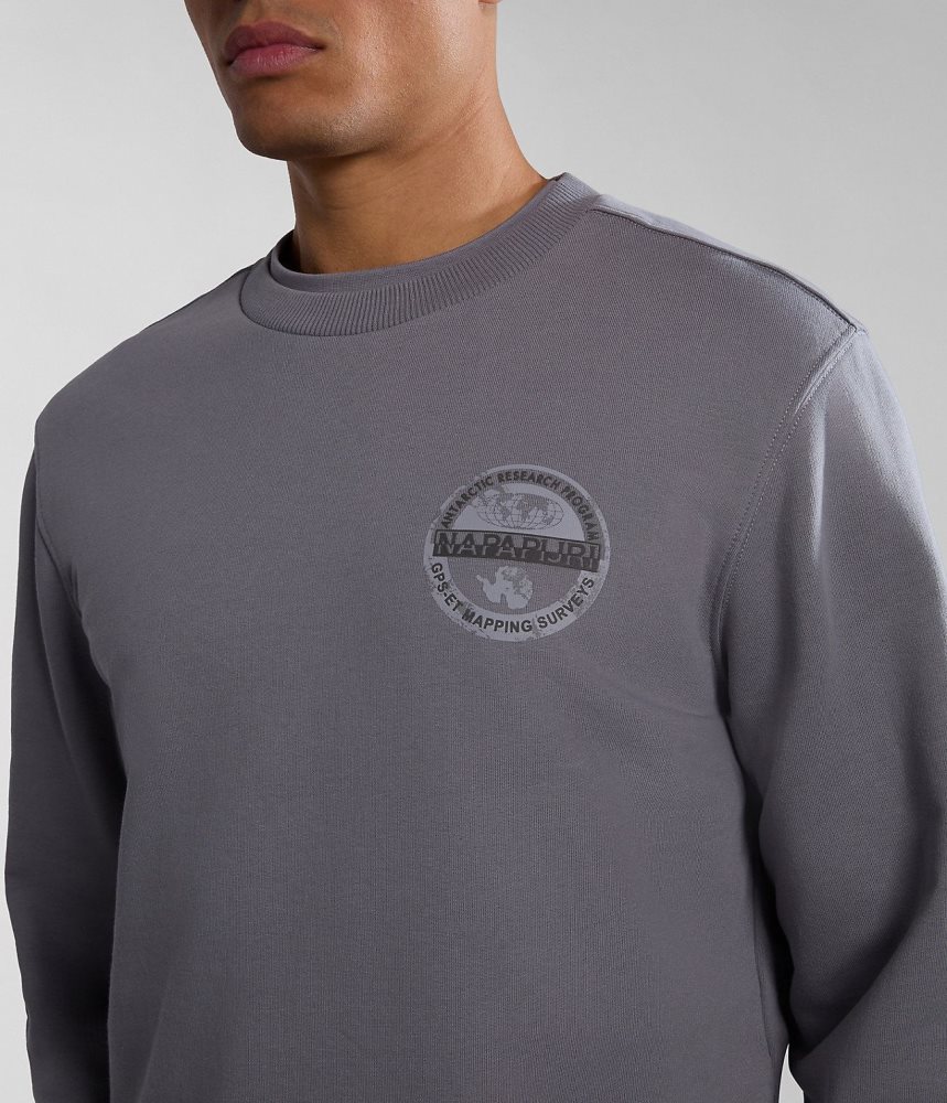 Napapijri Bollo Summer Sweatshirt Sweatshirts Heren Grijs | QGNPHCD-84