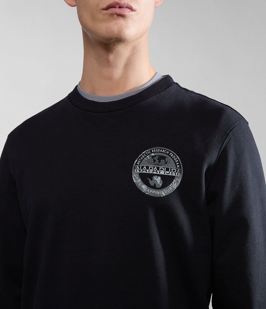 Napapijri Bollo Summer Sweatshirt Sweatshirts Heren Zwart | JPZCAYT-34