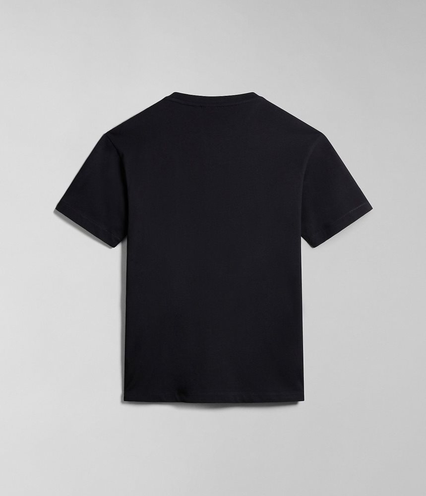 Napapijri Box Short Sleeve T-Shirt T-shirts Heren Zwart | ZFRLAIV-32