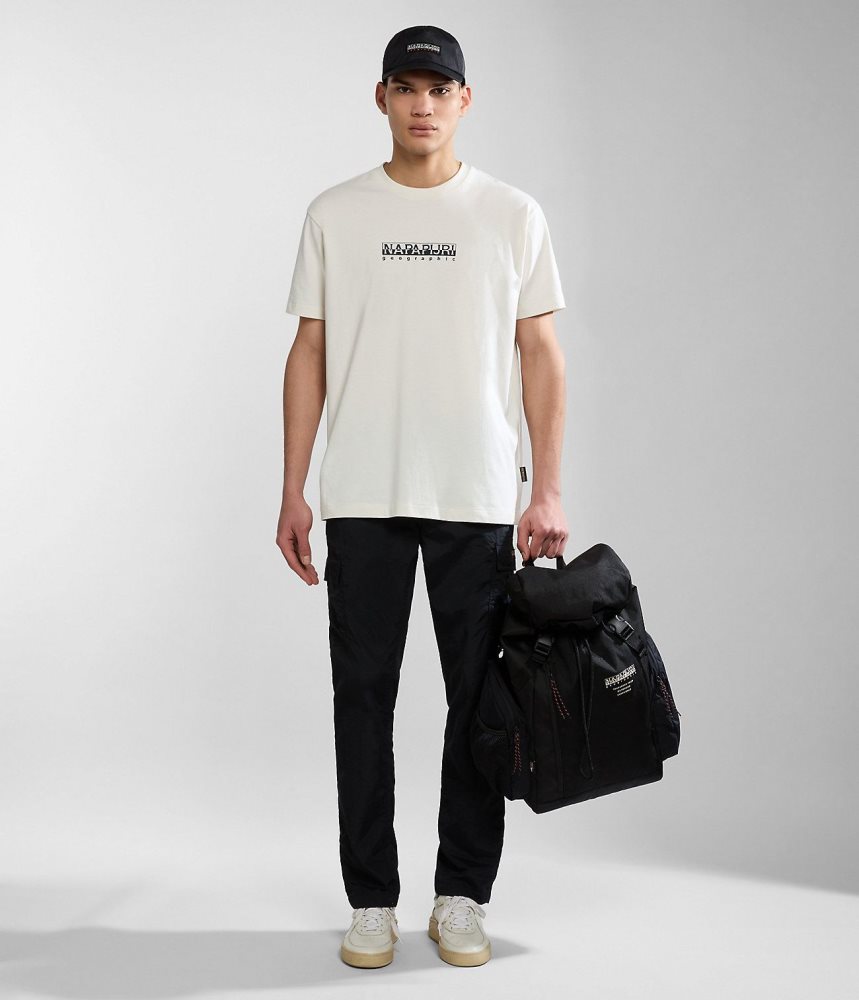Napapijri Box Short Sleeve T-Shirt T-shirts Heren Wit | NWMSFUH-70