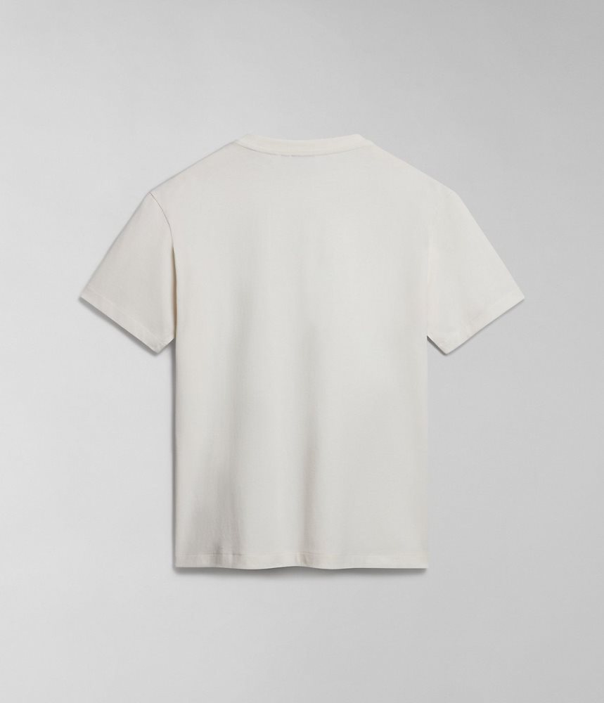 Napapijri Box Short Sleeve T-Shirt T-shirts Heren Wit | NWMSFUH-70