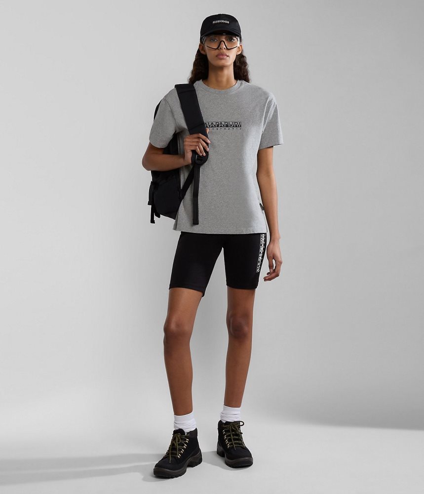 Napapijri Box Short Sleeve T-Shirt T-shirts Dames Grijs | KAEXMVF-93