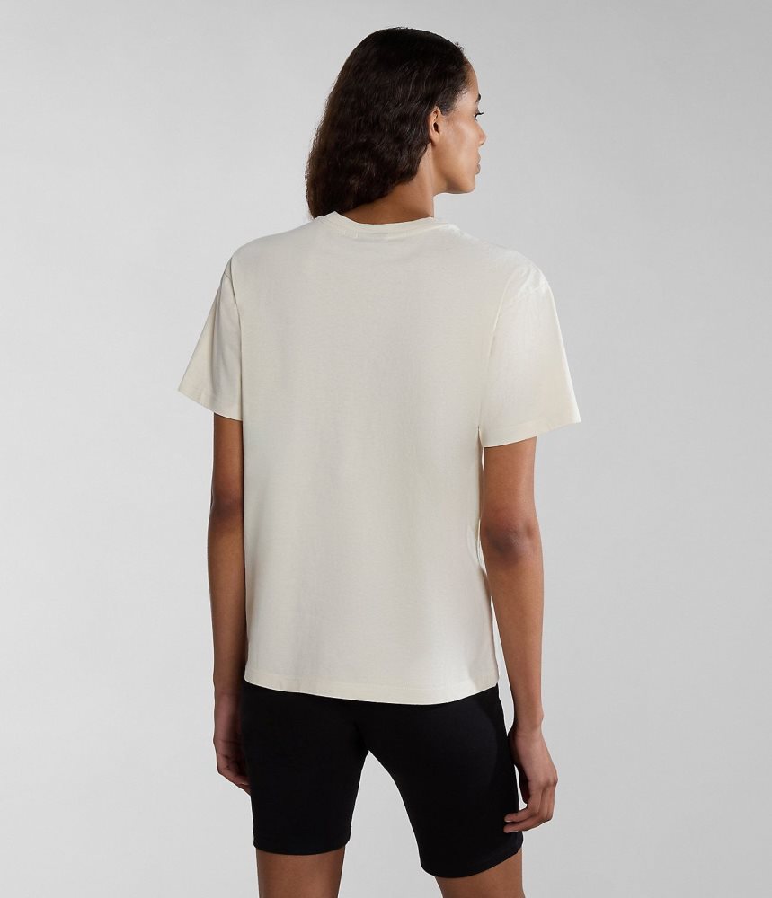 Napapijri Box Short Sleeve T-Shirt T-shirts Dames Wit | JFDYBIT-12
