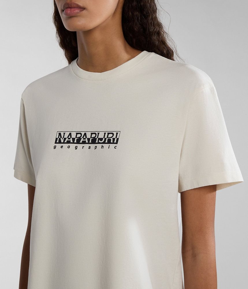Napapijri Box Short Sleeve T-Shirt T-shirts Dames Wit | JFDYBIT-12