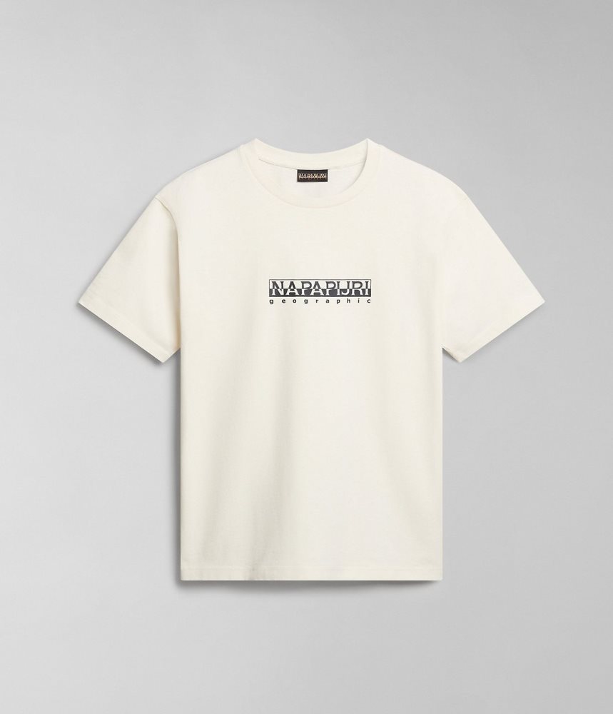 Napapijri Box Short Sleeve T-Shirt T-shirts Dames Wit | JFDYBIT-12
