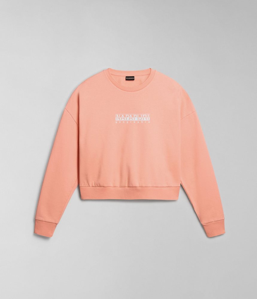 Napapijri Box Sweatshirt Sweatshirts Dames Roze | MUWKJPV-06