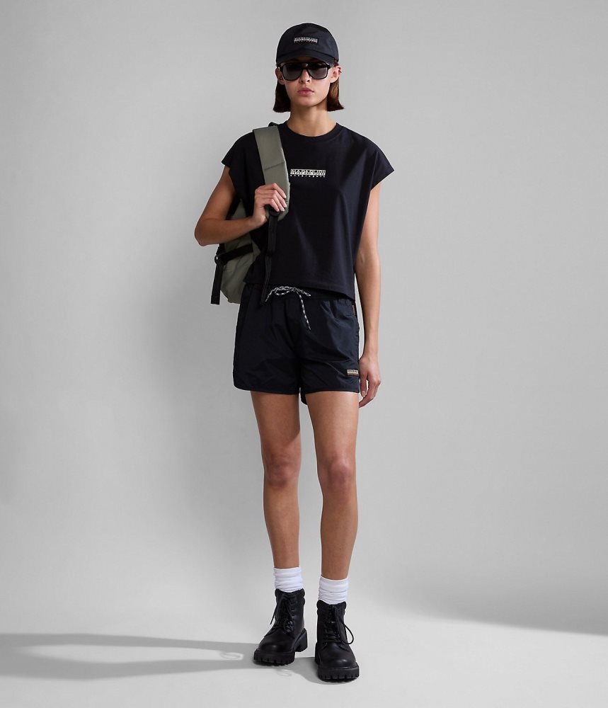 Napapijri Boyd Bermuda Shorts Korte Broek Dames Zwart | IMRPZTC-83