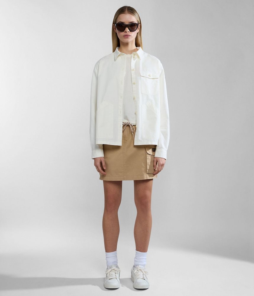 Napapijri Boyd Overshirt Jacket Short Jackets Dames Wit | UXDRLSQ-81