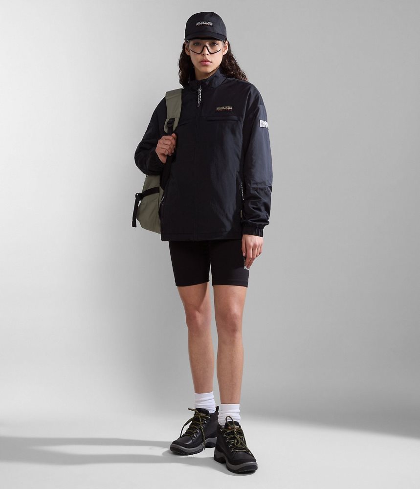 Napapijri Boyd Short Jacket Windjak Dames Zwart | TVOKENX-51
