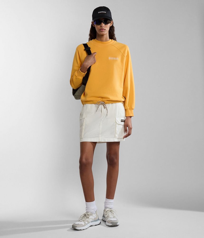 Napapijri Boyd Sweatshirt Sweatshirts Dames Geel | OBISWAQ-89