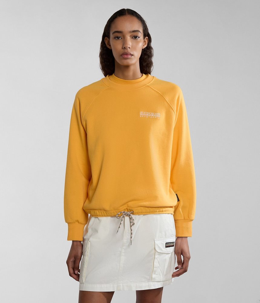 Napapijri Boyd Sweatshirt Sweatshirts Dames Geel | OBISWAQ-89