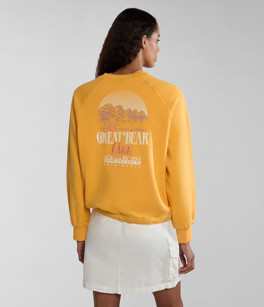 Napapijri Boyd Sweatshirt Sweatshirts Dames Geel | OBISWAQ-89