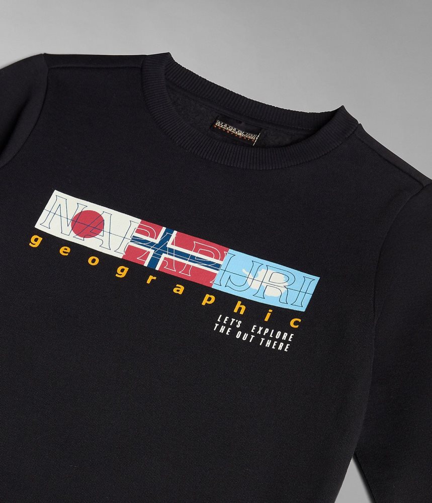 Napapijri Brunt Sweatshirt (4-16 YEARS) Sweatshirts Kinderen Zwart | NHOEGLQ-28