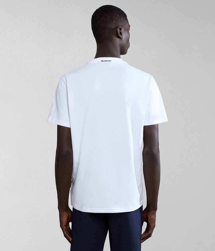 Napapijri Canada Short Sleeve T-shirt T-shirts Heren Wit | LBJNYZK-56