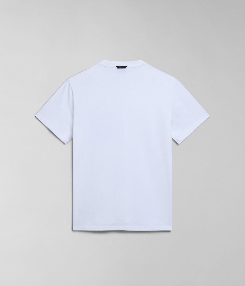 Napapijri Canada Short Sleeve T-shirt T-shirts Heren Wit | LBJNYZK-56