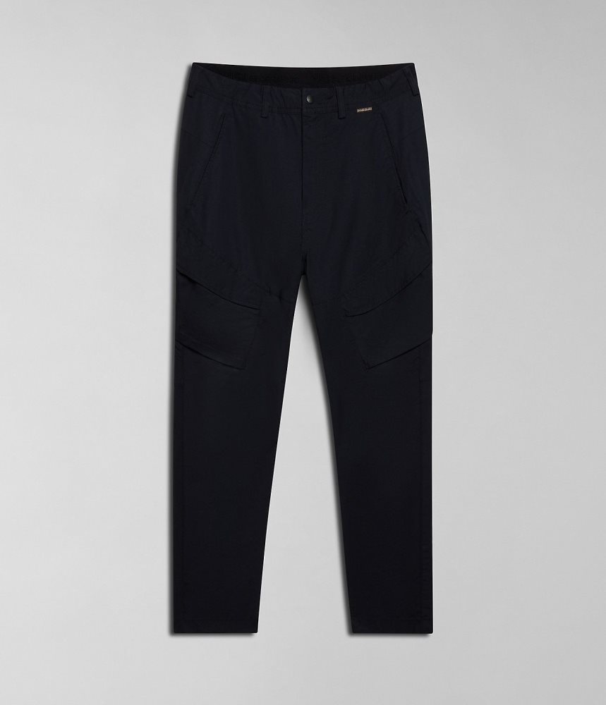 Napapijri Carchi Cargo Trousers Cargo Broek Heren Zwart | YMIGFVH-53