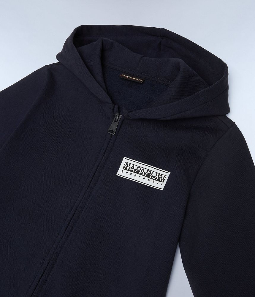 Napapijri Chamois Full-Zip Hoodie (4-16 YEARS) Sweatshirts Kinderen Donkerblauw | VIGARNE-20