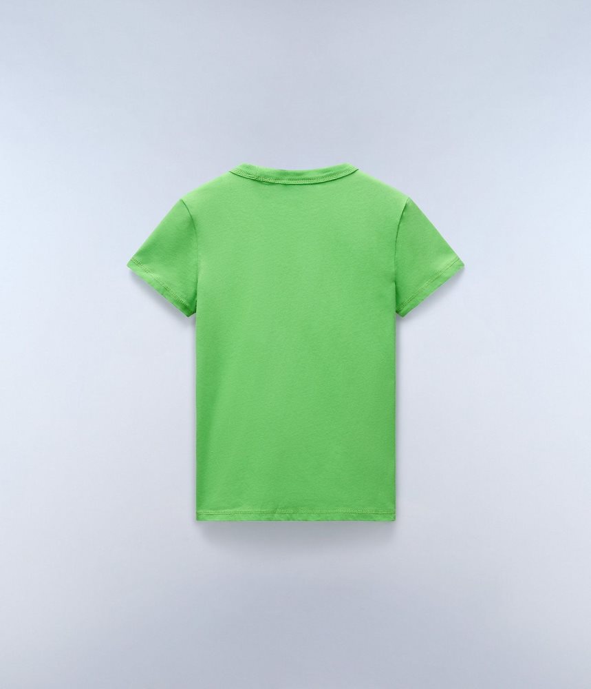 Napapijri Chamois Short Sleeve T-Shirt (4-16 YEARS) T-shirts Kinderen Groen | ZNHOXWU-31