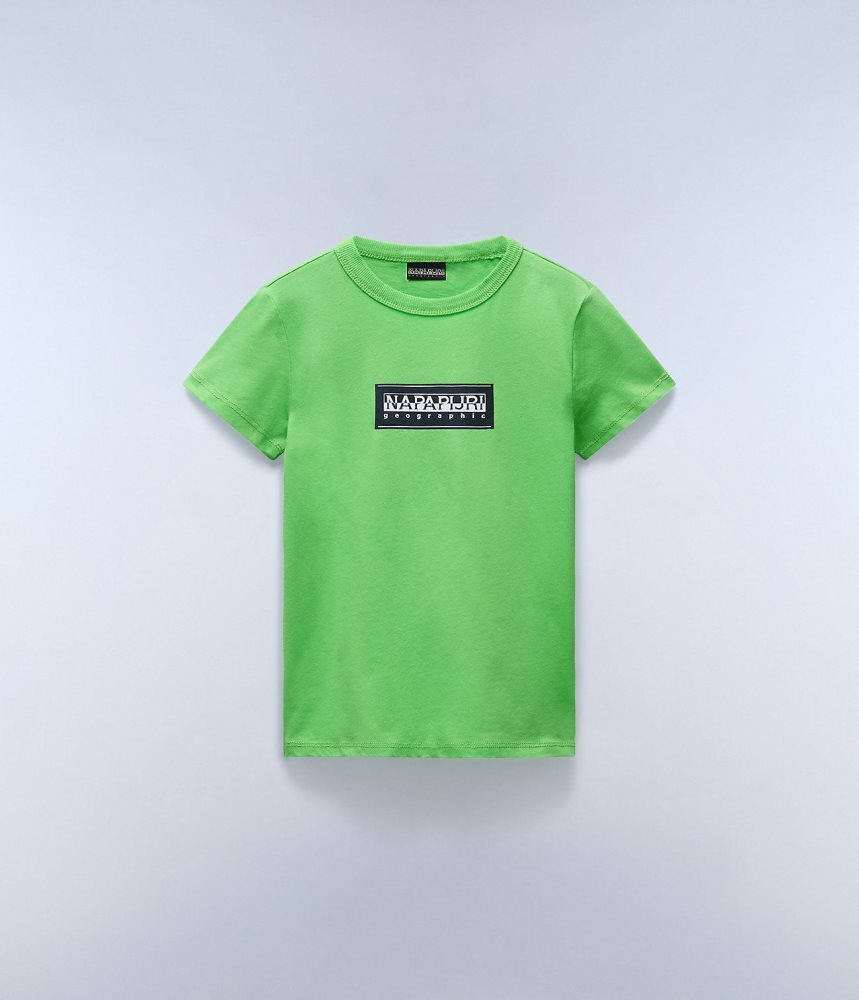 Napapijri Chamois Short Sleeve T-Shirt (4-16 YEARS) T-shirts Kinderen Groen | ZNHOXWU-31