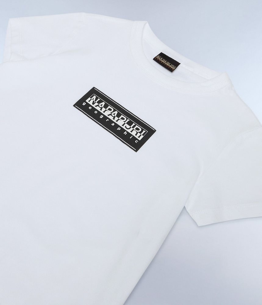Napapijri Chamois Short Sleeve T-Shirt (4-16 YEARS) T-shirts Kinderen Wit | OSAUYTV-57