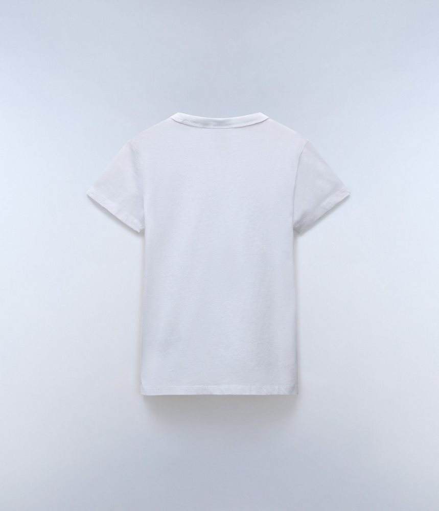 Napapijri Chamois Short Sleeve T-Shirt (4-16 YEARS) T-shirts Kinderen Wit | OSAUYTV-57