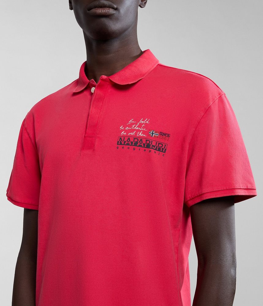 Napapijri Colville Short Sleeve Polo Shirt Poloshirt Heren Rood | ZFGVDHO-47