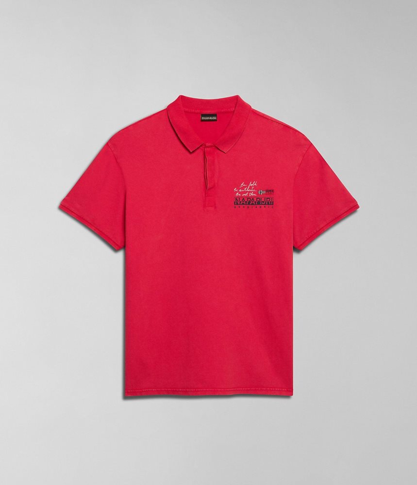 Napapijri Colville Short Sleeve Polo Shirt Poloshirt Heren Rood | ZFGVDHO-47