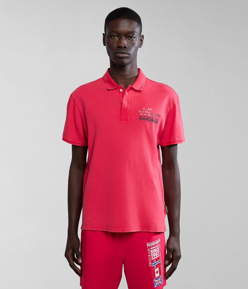 Napapijri Colville Short Sleeve Polo Shirt Poloshirt Heren Rood | ZFGVDHO-47