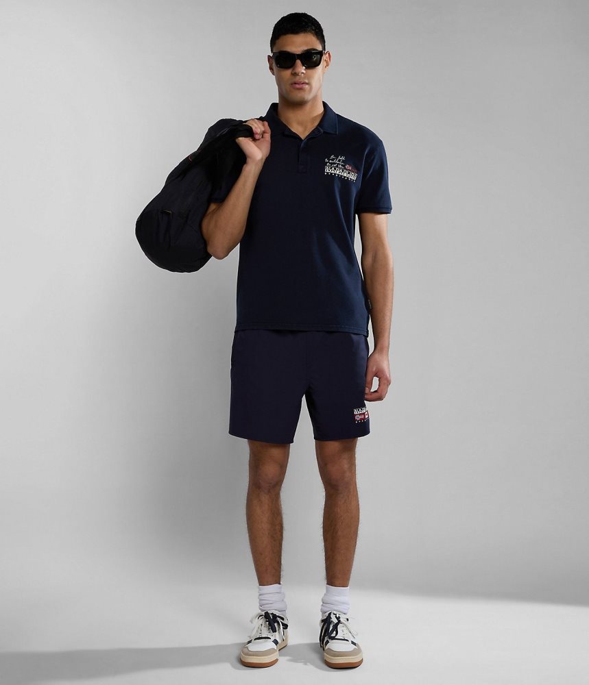 Napapijri Colville Short Sleeve Polo Shirt Poloshirt Heren Donkerblauw | PFKXGTZ-43