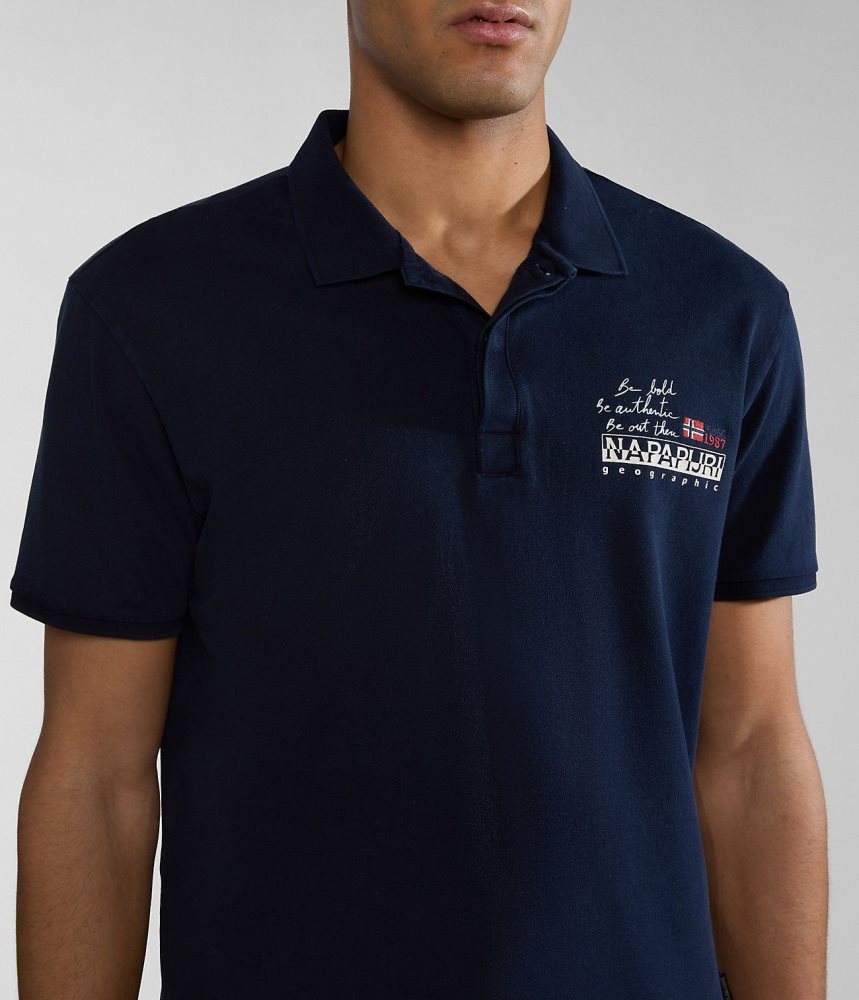 Napapijri Colville Short Sleeve Polo Shirt Poloshirt Heren Donkerblauw | PFKXGTZ-43