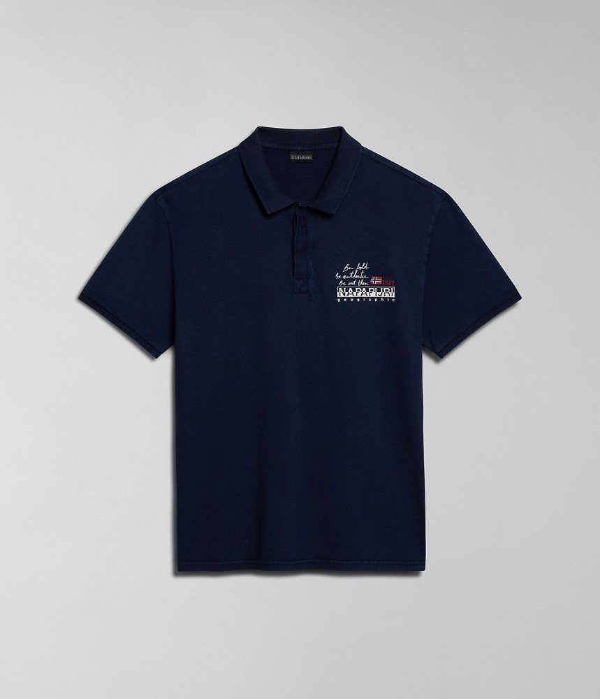 Napapijri Colville Short Sleeve Polo Shirt Poloshirt Heren Donkerblauw | PFKXGTZ-43