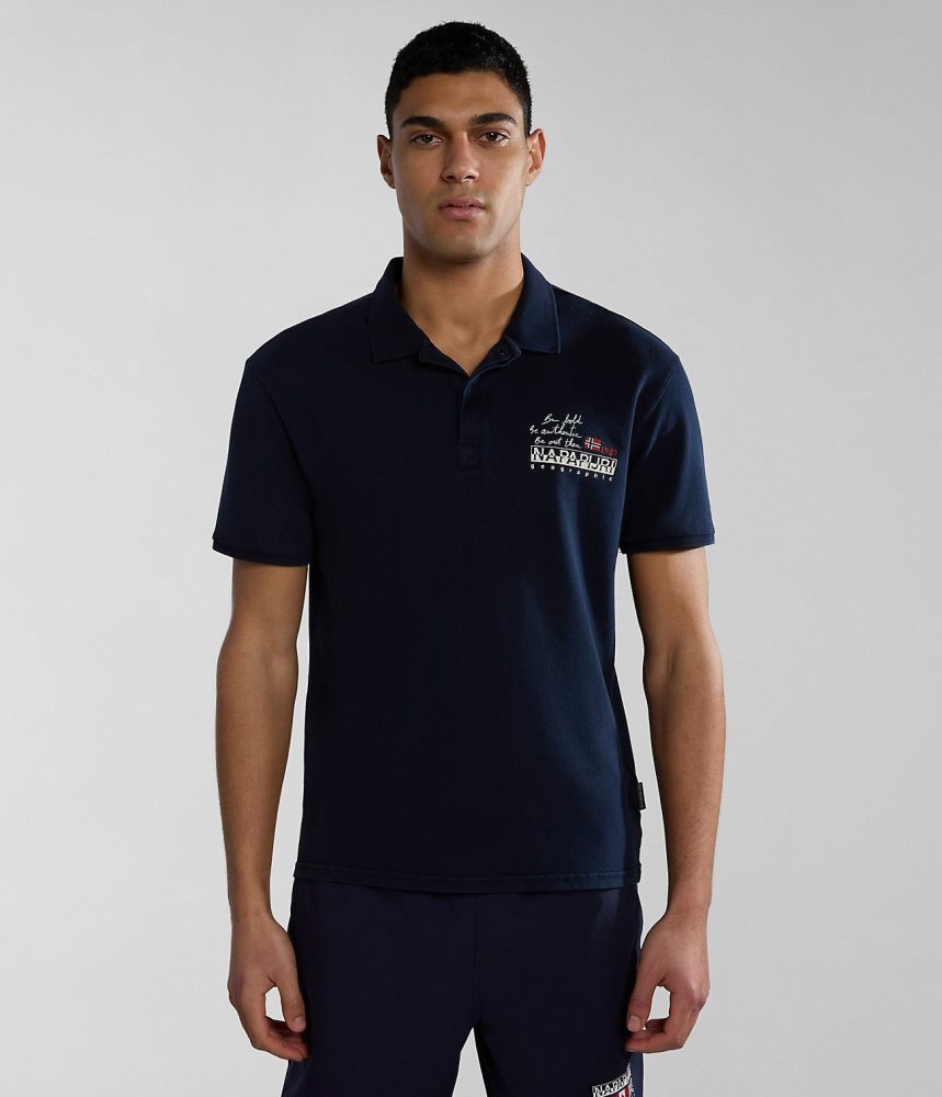 Napapijri Colville Short Sleeve Polo Shirt Poloshirt Heren Donkerblauw | PFKXGTZ-43