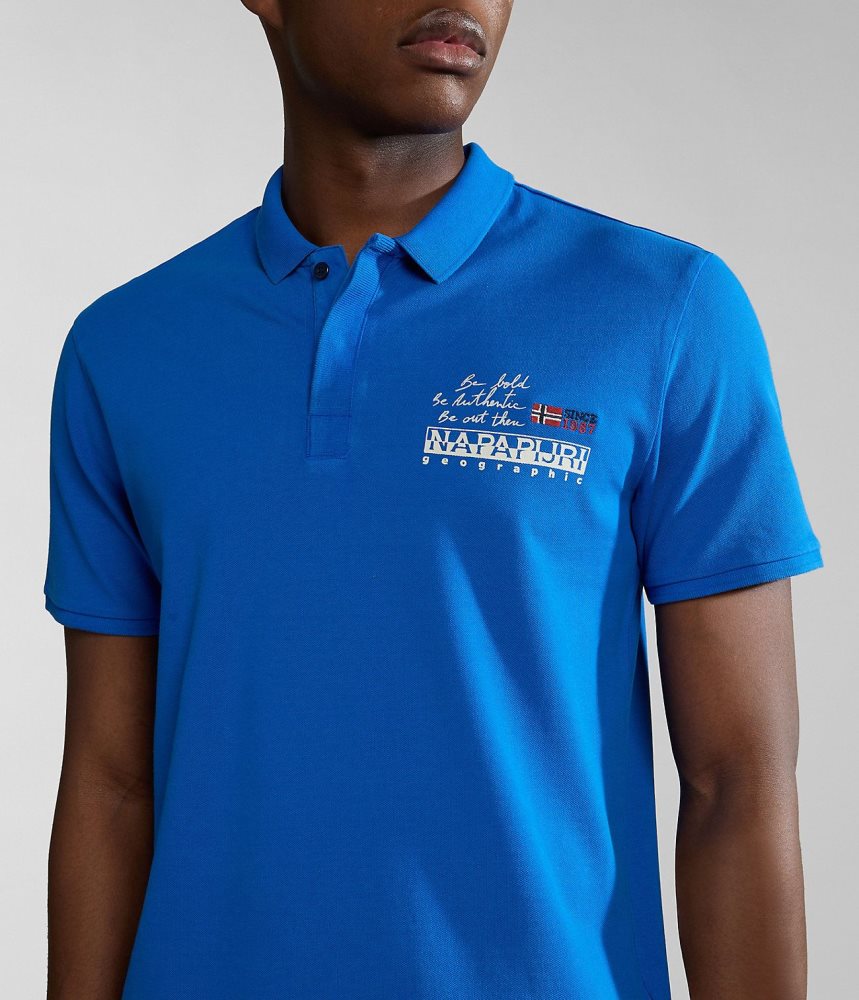 Napapijri Colville Short Sleeve Polo Shirt Poloshirt Heren Blauw | DSOGJAB-32