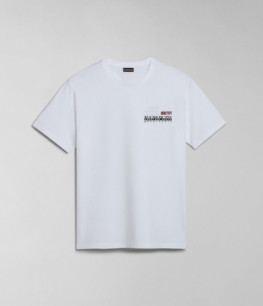 Napapijri Colville Short Sleeve T-Shirt T-shirts Heren Wit | DQKEWCR-34