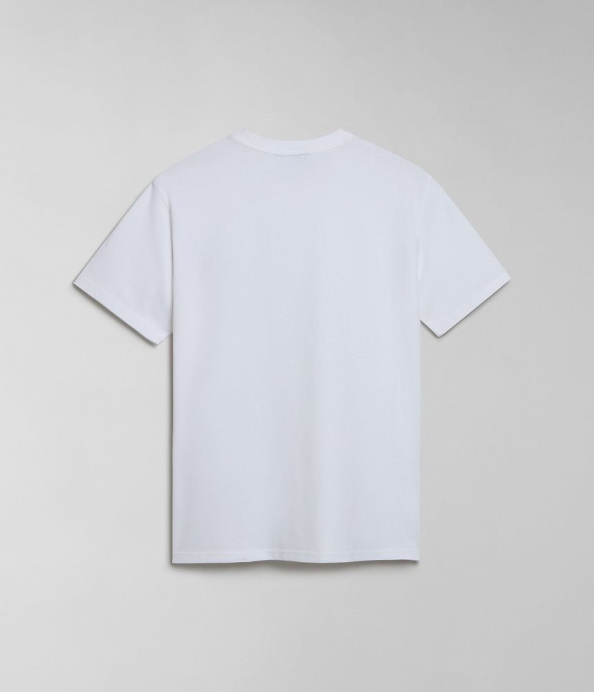 Napapijri Colville Short Sleeve T-Shirt T-shirts Heren Wit | DQKEWCR-34