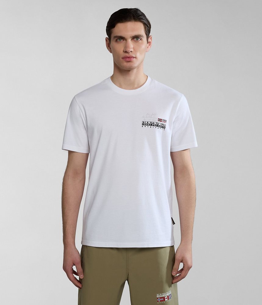 Napapijri Colville Short Sleeve T-Shirt T-shirts Heren Wit | DQKEWCR-34