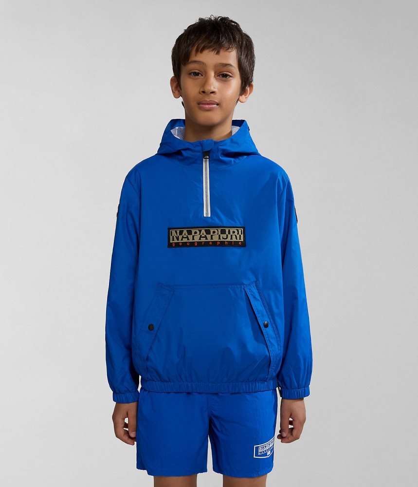 Napapijri Cree Packable Anorak (4-16 YEARS) Anoraks Kinderen Blauw | WJQZOTU-07