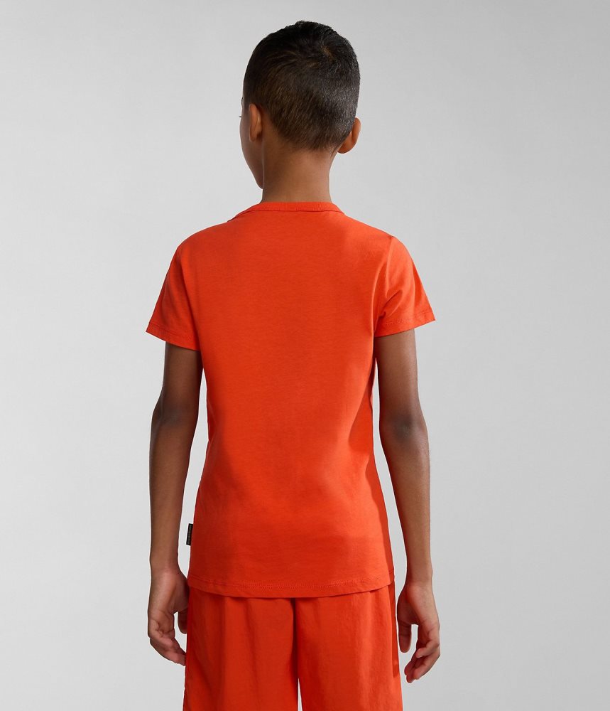 Napapijri Cree Short Sleeve T-Shirt (4-16 YEARS) T-shirts Kinderen Oranje | XKJDLPC-09