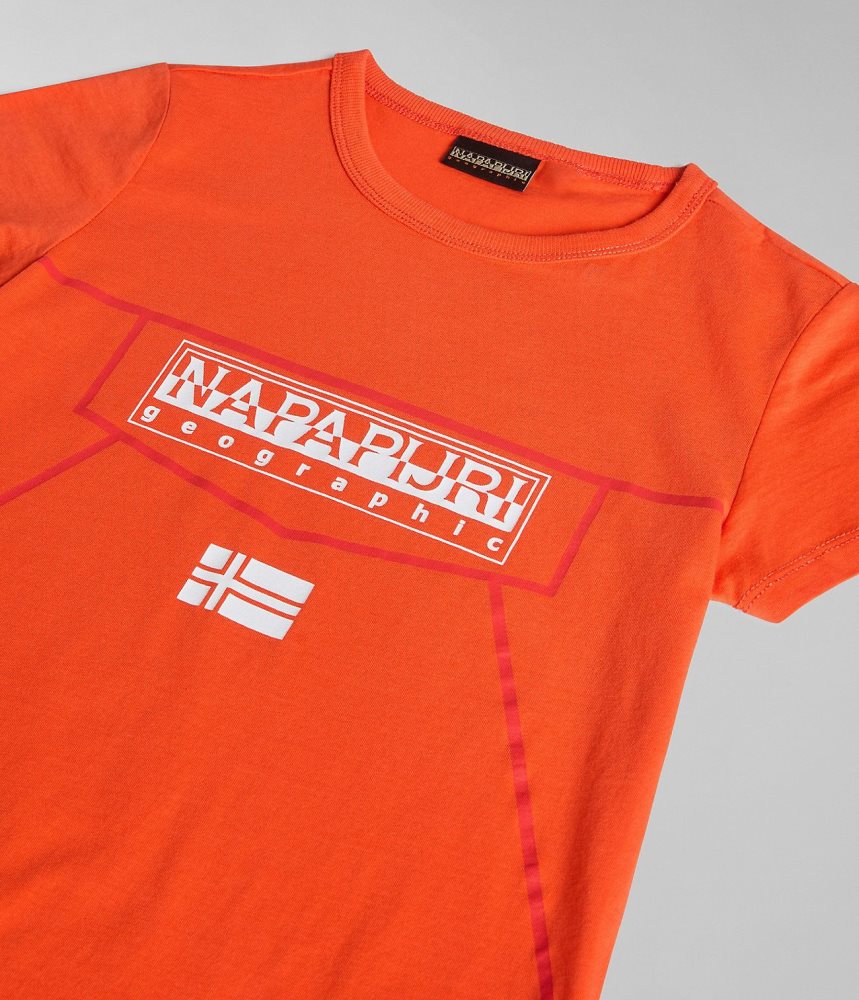 Napapijri Cree Short Sleeve T-Shirt (4-16 YEARS) T-shirts Kinderen Oranje | XKJDLPC-09