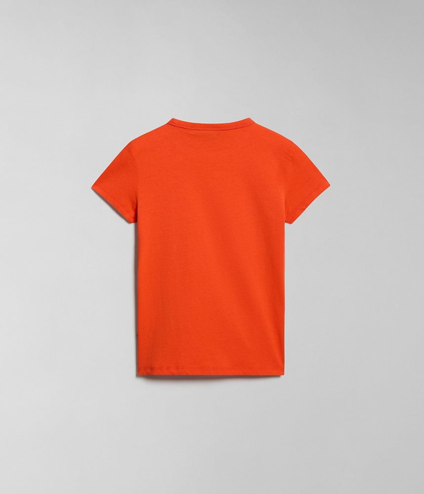 Napapijri Cree Short Sleeve T-Shirt (4-16 YEARS) T-shirts Kinderen Oranje | XKJDLPC-09