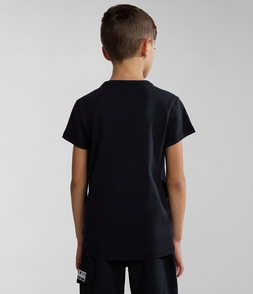Napapijri Cree Short Sleeve T-Shirt (4-16 YEARS) T-shirts Kinderen Zwart | LEGDOXZ-58