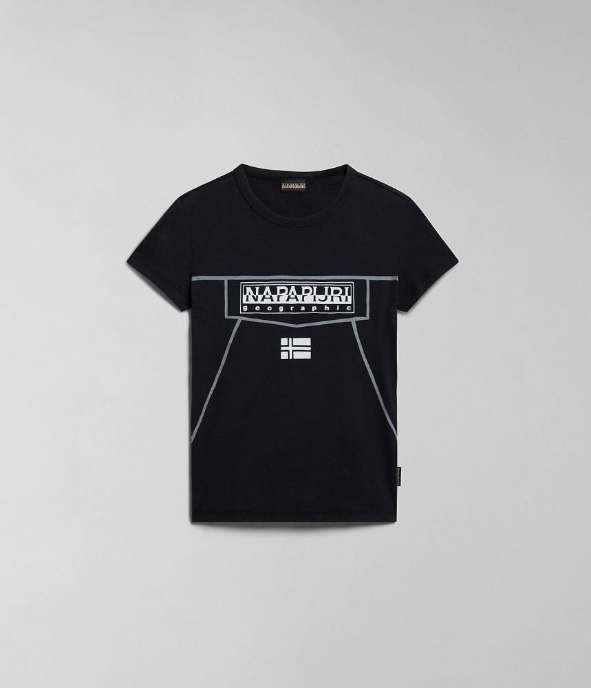Napapijri Cree Short Sleeve T-Shirt (4-16 YEARS) T-shirts Kinderen Zwart | LEGDOXZ-58