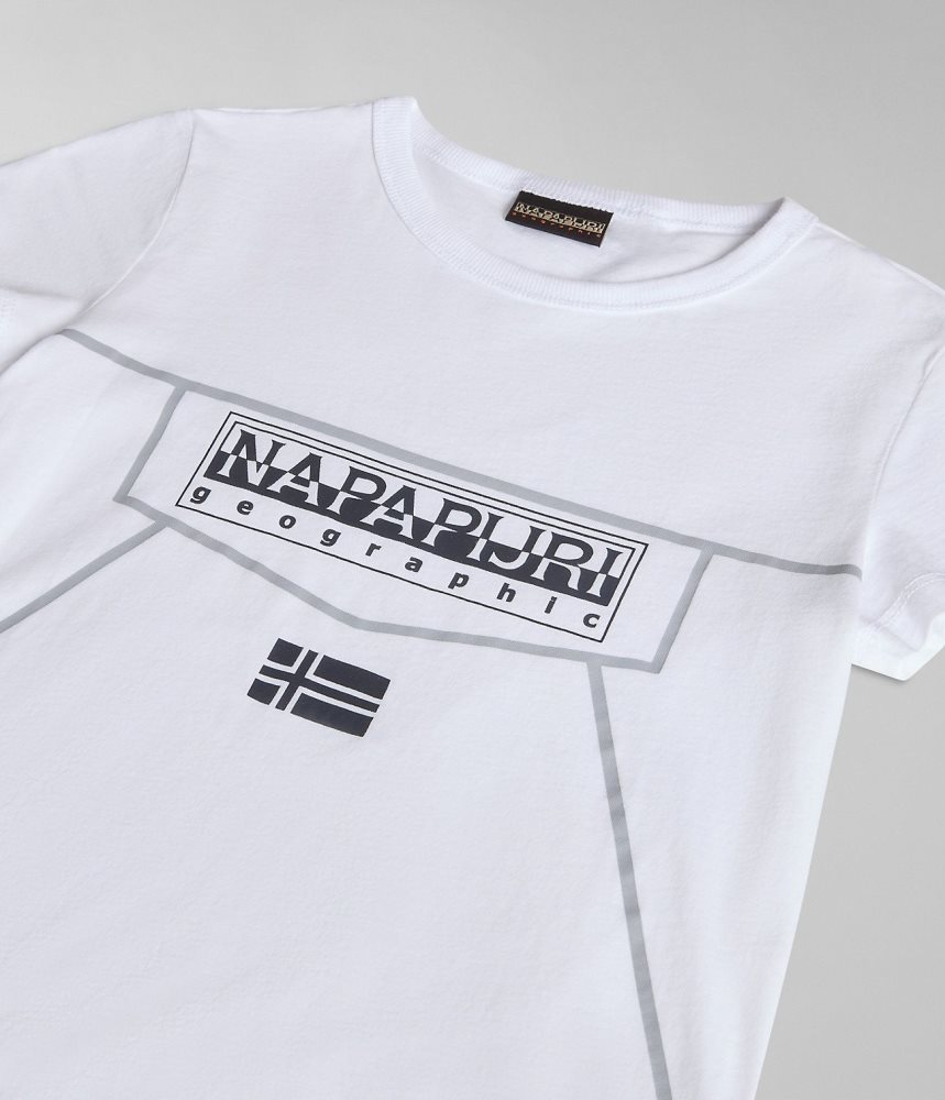 Napapijri Cree Short Sleeve T-Shirt (4-16 YEARS) T-shirts Kinderen Wit | IFMCRZN-08