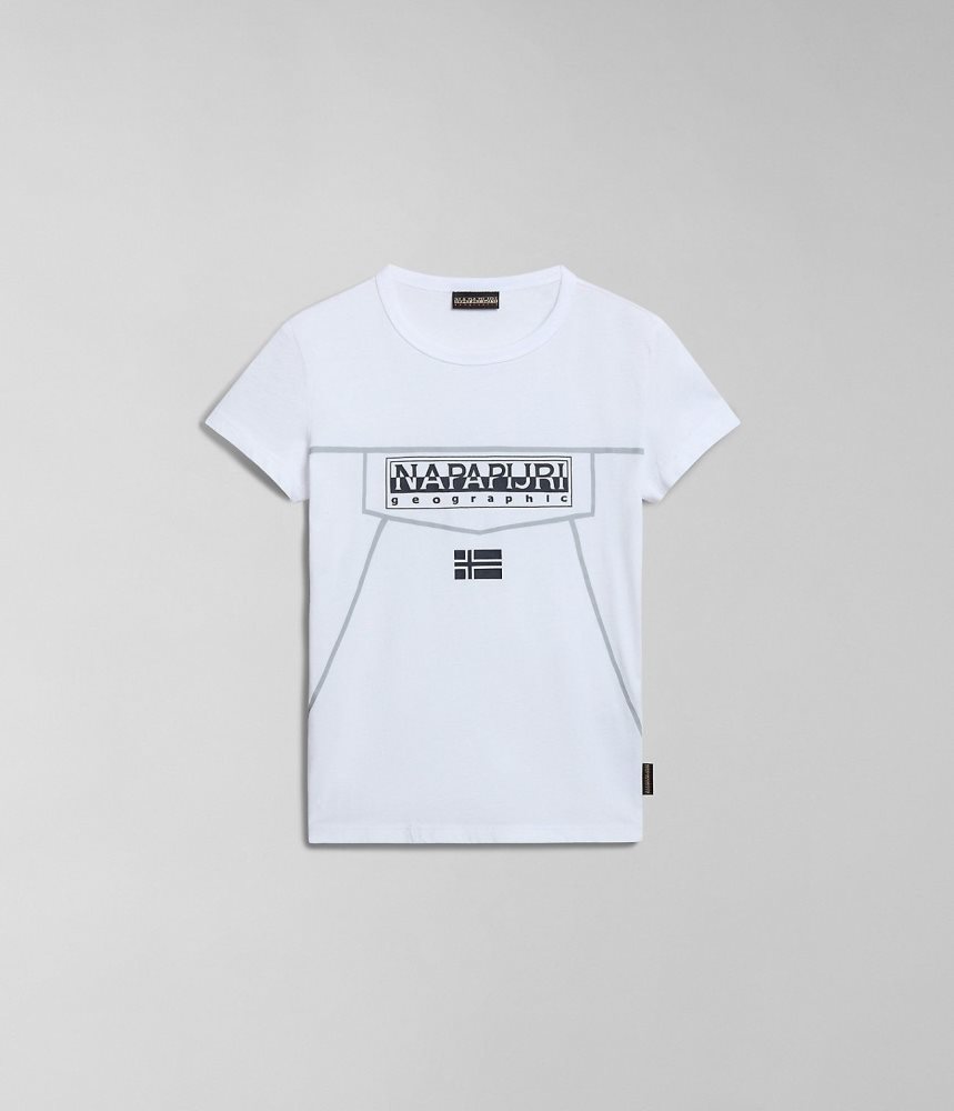 Napapijri Cree Short Sleeve T-Shirt (4-16 YEARS) T-shirts Kinderen Wit | IFMCRZN-08