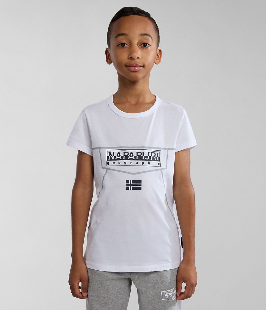 Napapijri Cree Short Sleeve T-Shirt (4-16 YEARS) T-shirts Kinderen Wit | IFMCRZN-08