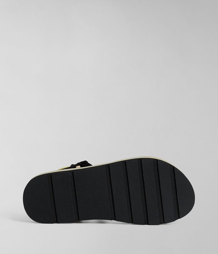 Napapijri Dahlia Sandals Sandalen Dames Geel Zwart | DQNOBJP-57